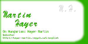 martin hayer business card